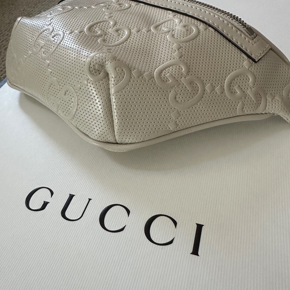 GUCCI Calfskin GG Tennis Embossed Belt Bag - Picture 5 of 16